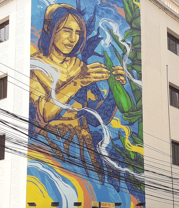 In central Asuncion bright murals have been painted