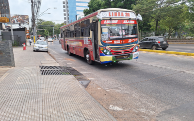 Using the city buses in Asuncion, Paraguay